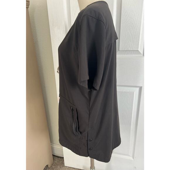 carhartt Scrub Top Modern Fit BLACK Side Snaps Vented Shoulder on Back LARGE - Picture 4 of 10